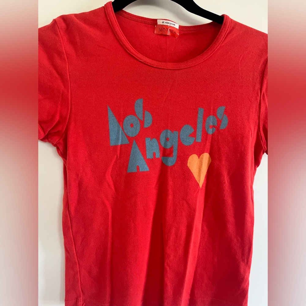 MOTHER red Los Angeles t-shirt size S